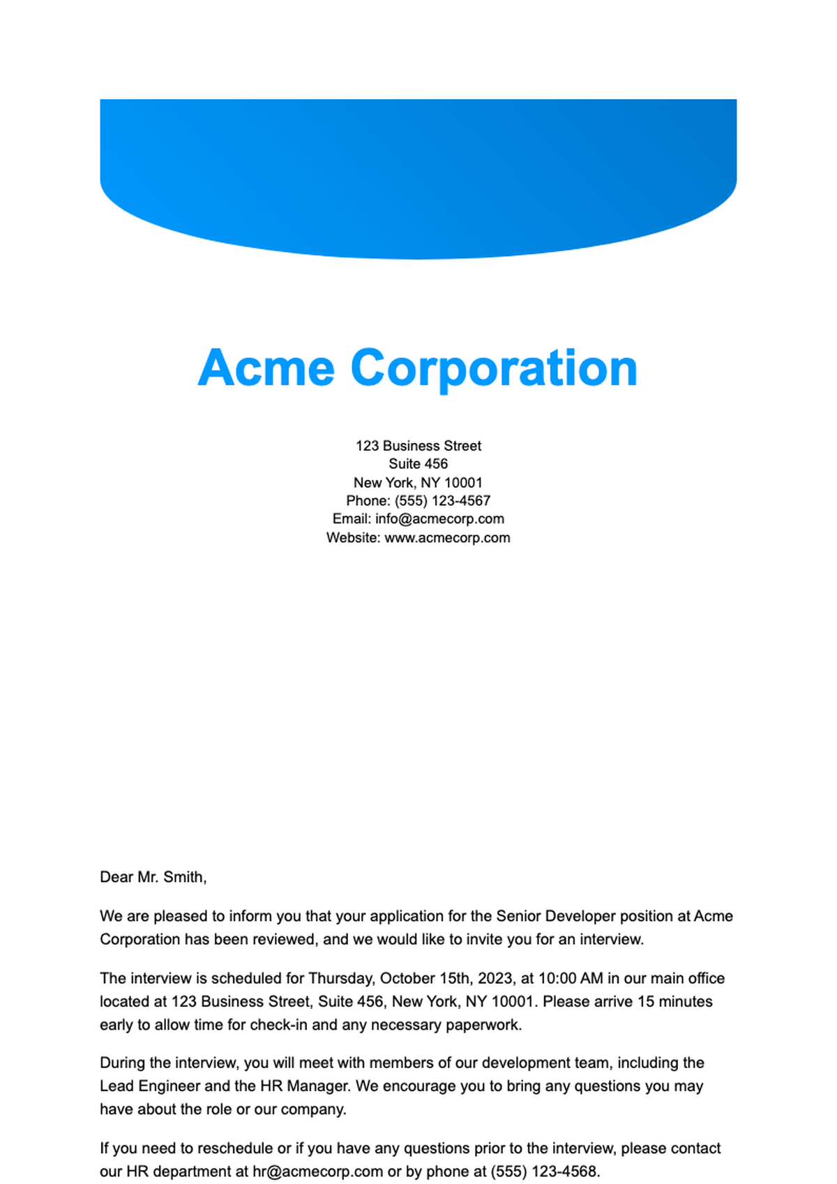 Blue wave corporate letterhead template with placeholder contact info_variant_1